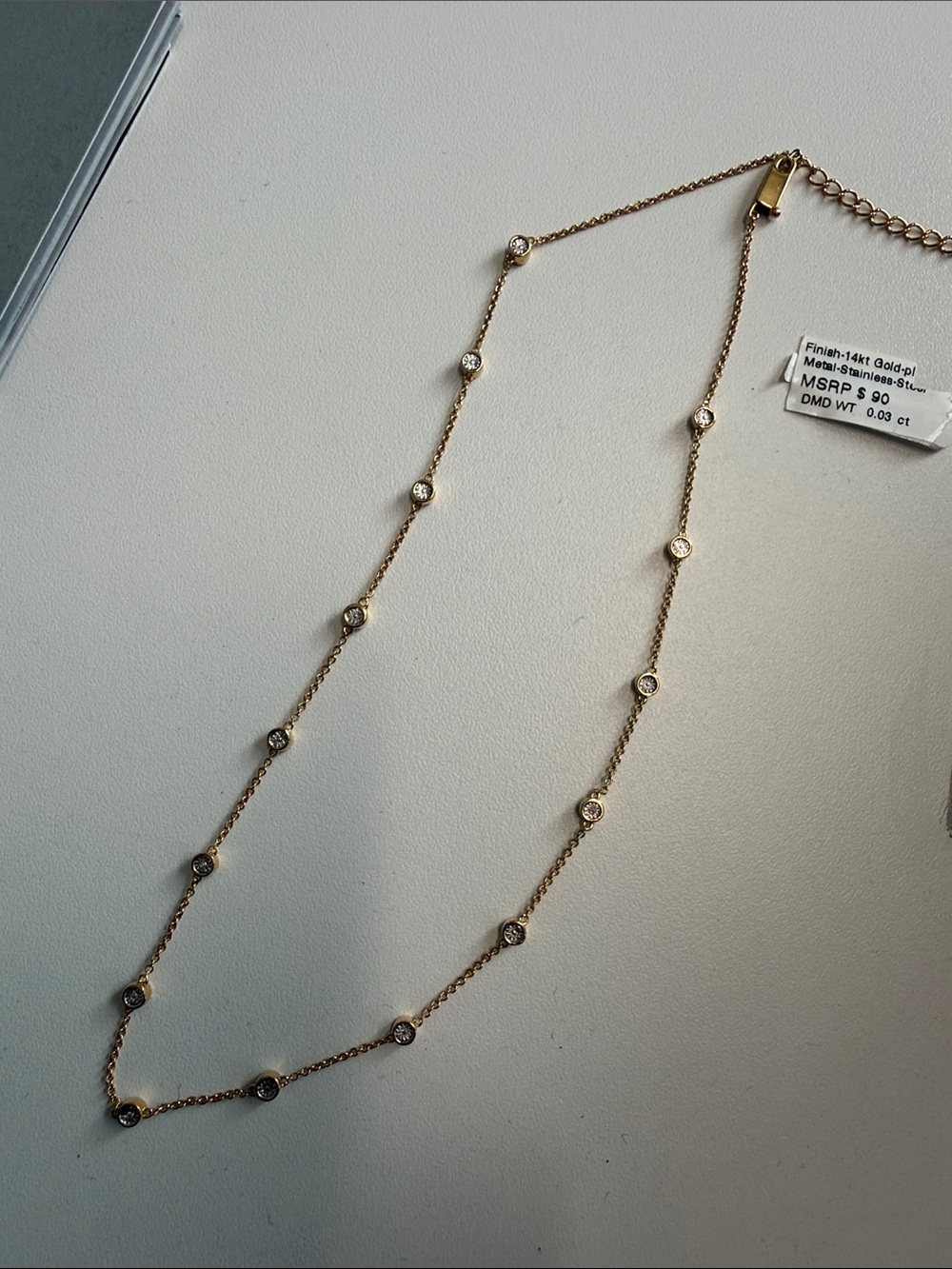 Ella Stein 14K Gold plated dot to dot Diamond Necklace